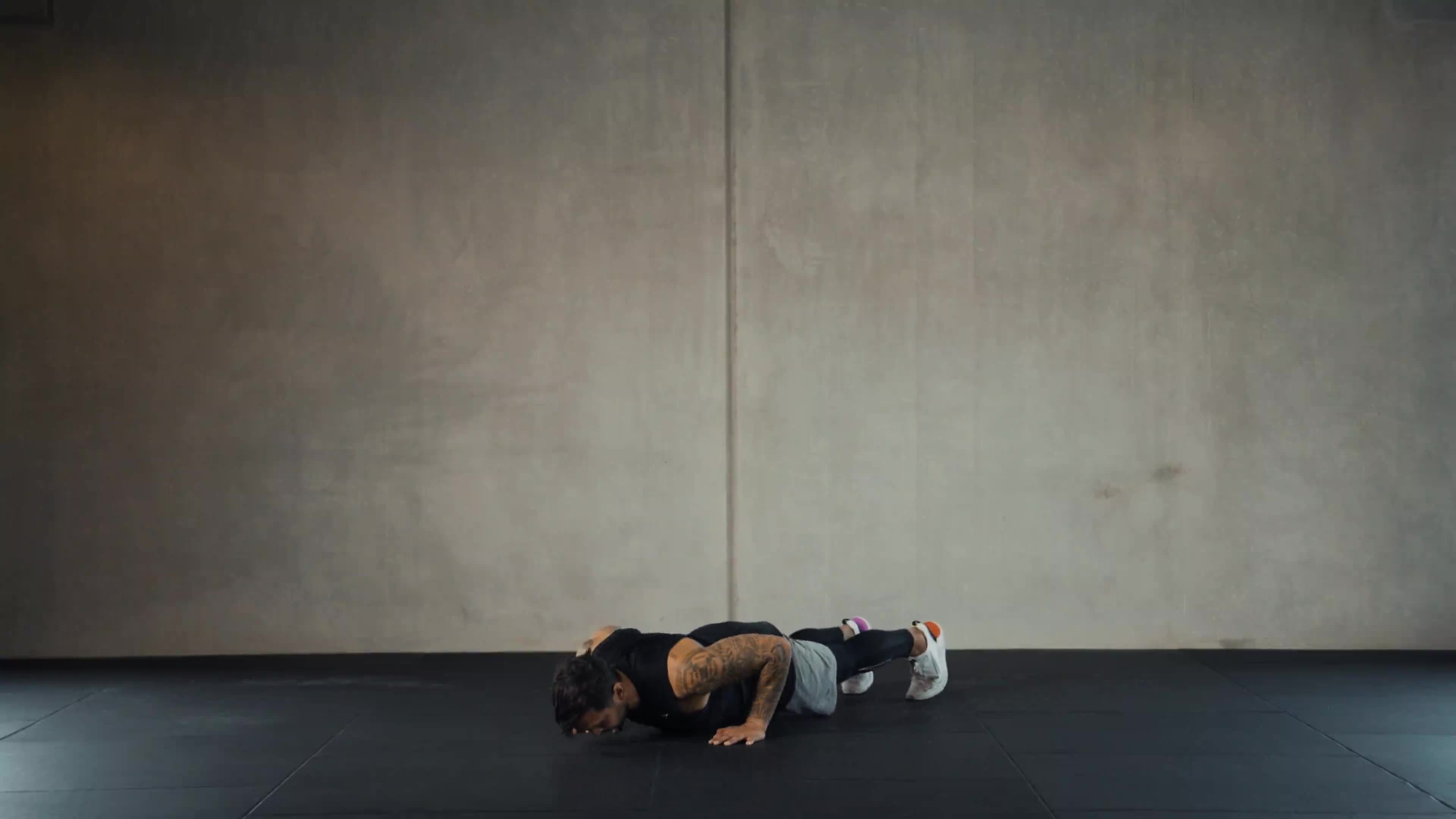 Athlete performing a bodyweight push exercise